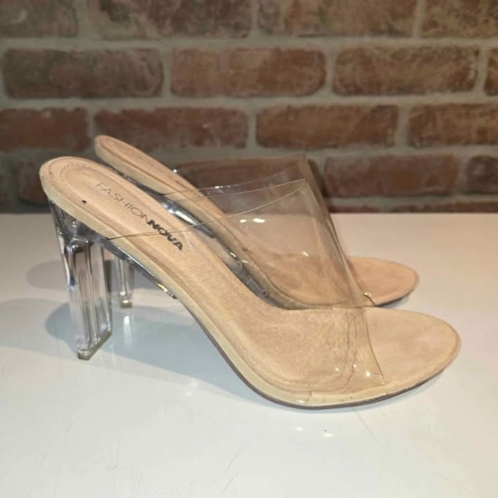 Fashion Nova Transparent Heels - Nude